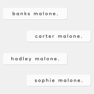 Simple Type Black and White Kids Waterproof Name Labels