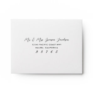 Simple Type Black and White Return Address Front Envelope