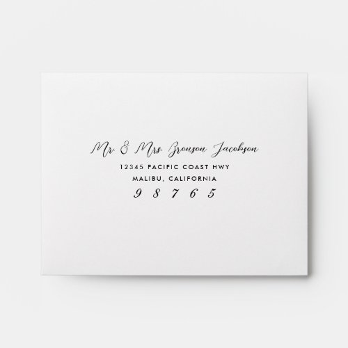 Simple Type Black and White Return Address Front Envelope