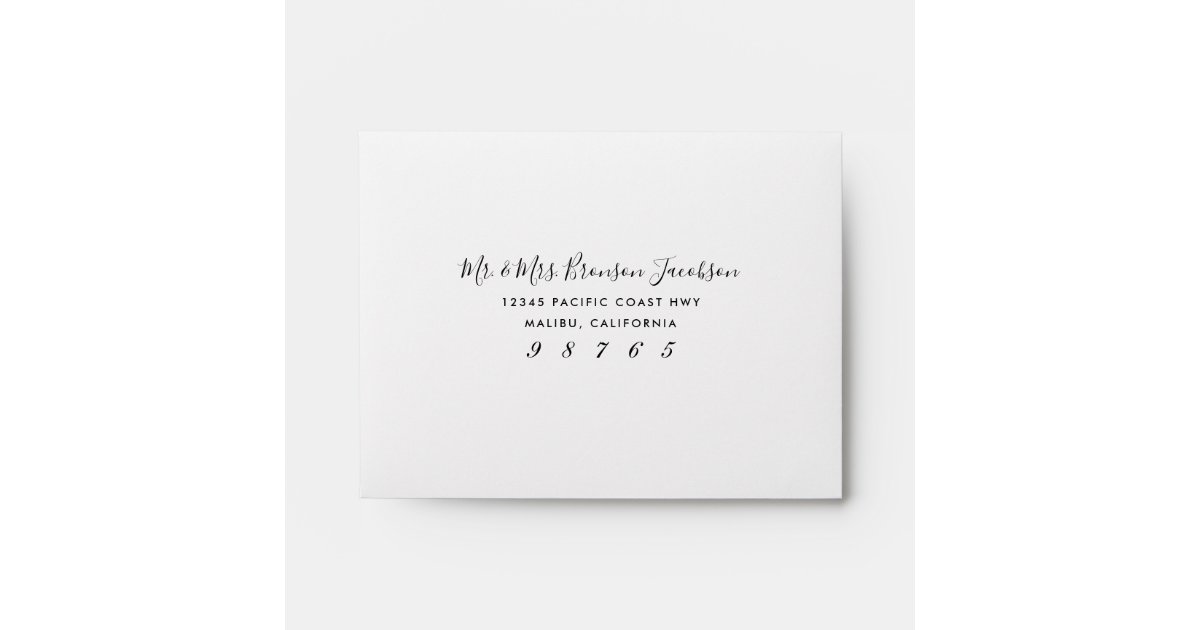 Simple Type Black and White Return Address Front Envelope | Zazzle.com