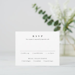 Simple Type Black and White Wedding RSVP Card