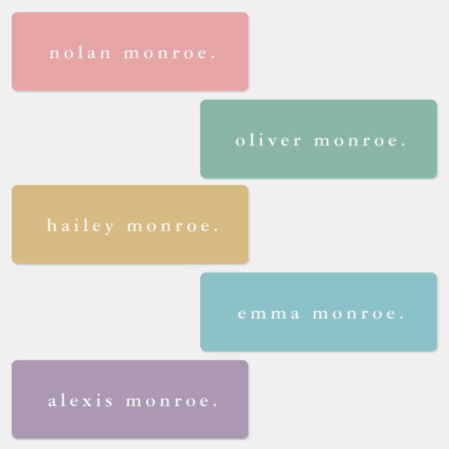 Simple Type Boho Kids Waterproof Name Labels (Group)