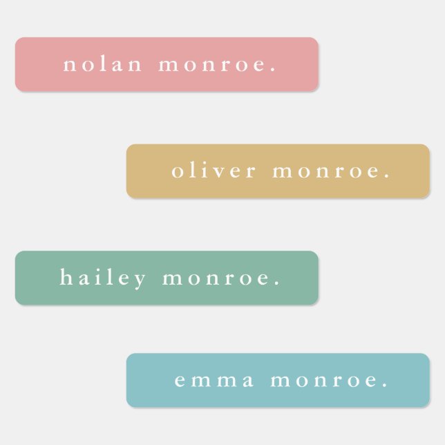 Simple Type Boho Kids Waterproof Name Labels (Group)