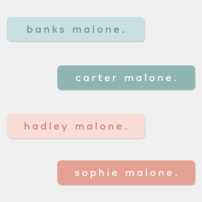 Simple Type Boho Kids Waterproof Name Labels (Group)