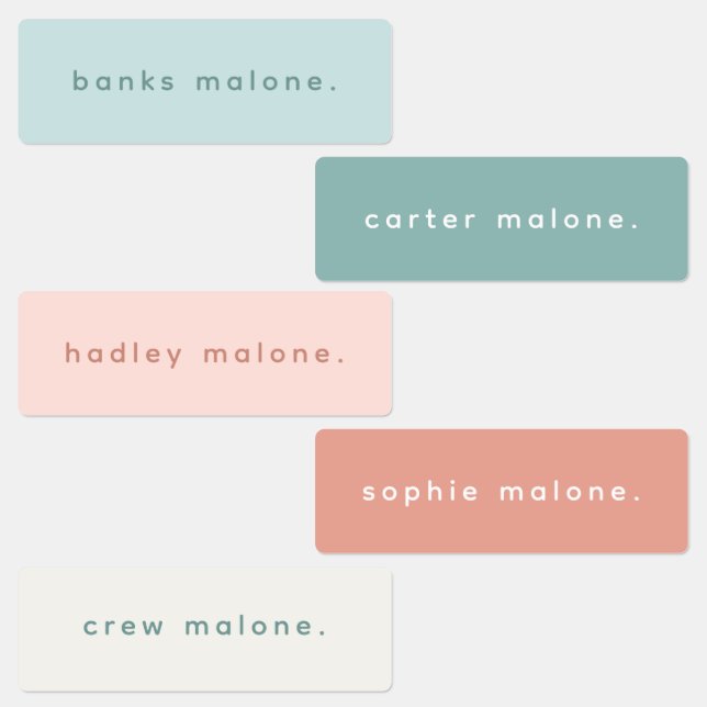 Simple Type Boho Kids Waterproof Name Labels (Group)