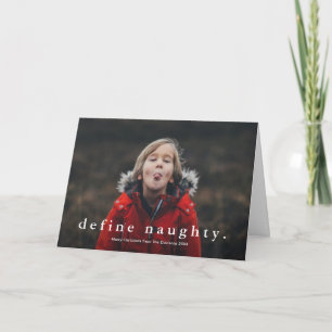 Simple Type Funny 3 Photo Christmas Holiday Card