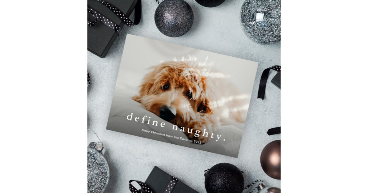 Simple Type Funny Pet Christmas Holiday Card | Zazzle