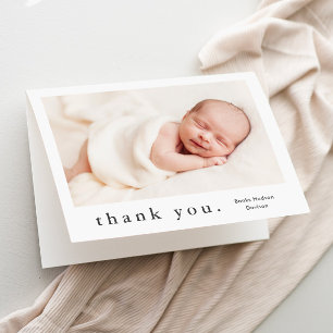 Simple Type Photo Baby Letterpress Thank You Card