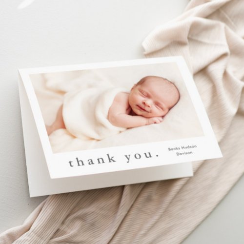 Simple Type Photo Baby Thank You Card