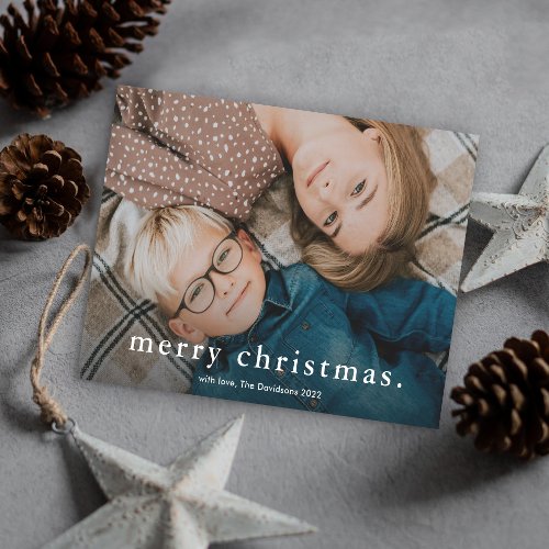 Simple Type Photo Merry Christmas Holiday Card