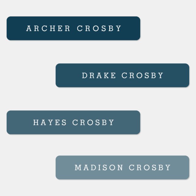 Simple Type Waterproof Name Labels (Group)