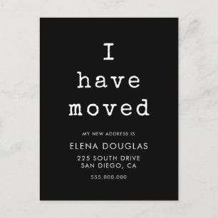 Simple typewriter I've moved moving announcement Postcard