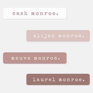 Simple Typewriter Kids Waterproof Name Labels