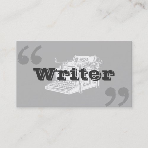 Simple Typewriter Quote Marks Writer Business Card
