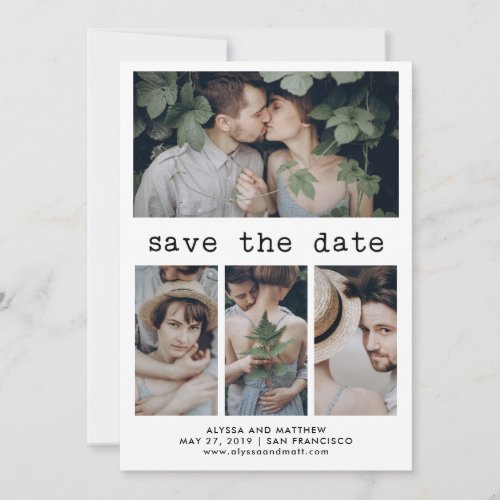 Simple Typewriter Text Save the Date  4 Photo