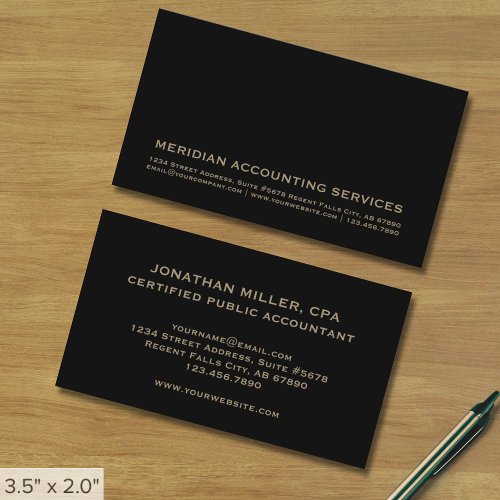 Simple Typographic Accounting Business Card