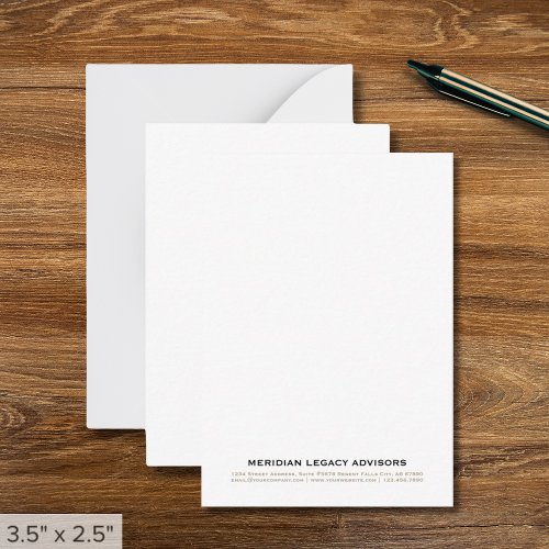 Simple Typographic Business Note Card