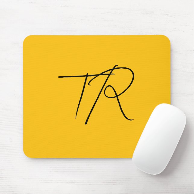 Simple typographic custom initials minimalist mouse pad (With Mouse)