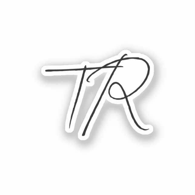 Simple typographic custom initials minimalist sticker (Front)