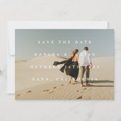 Simple Typographic Full Photo Double-sided 3 Photo Save The Date (Front)