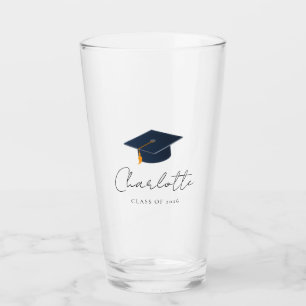 Simple Typographic Graduate Celebration Glass