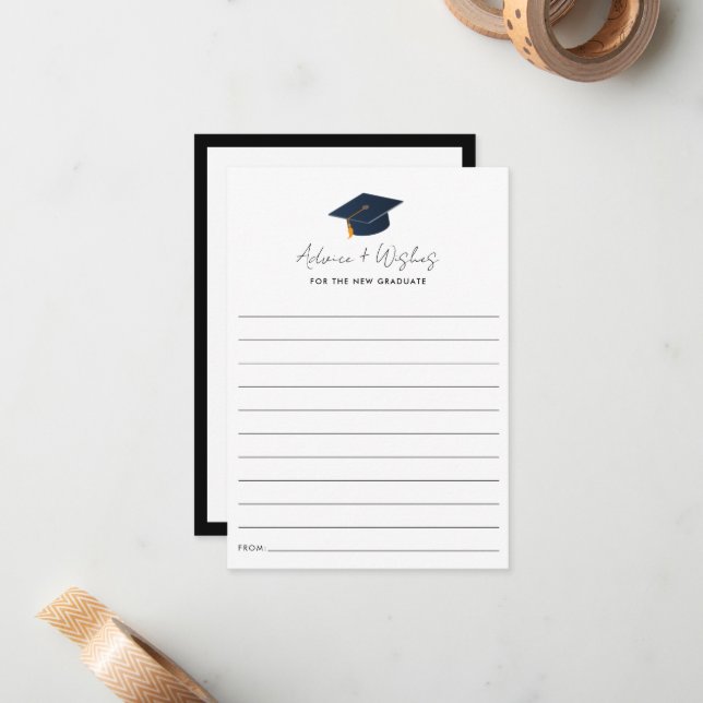 Simple Typographic Graduate Wisdom Note Card (Front/Back In Situ)