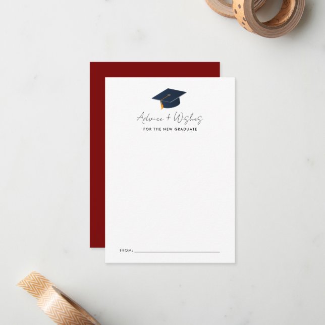 Simple Typographic Graduate Wisdom Note Card (Front/Back In Situ)