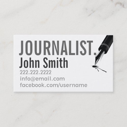 Simple Typographic Journalist Business Card