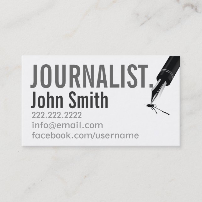 Simple Typographic Journalist Business Card (Front)