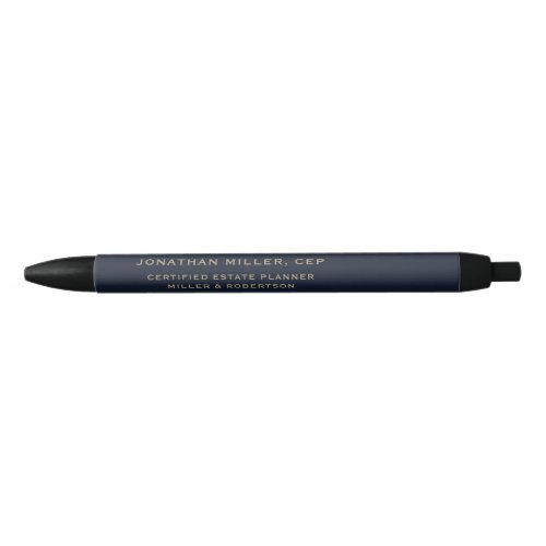 Simple Typographic Name Company Title Black Ink Pen
