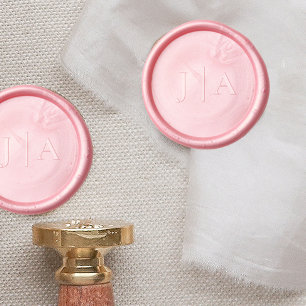 Simple Typographic Wedding Monogram Wax Seal Sticker