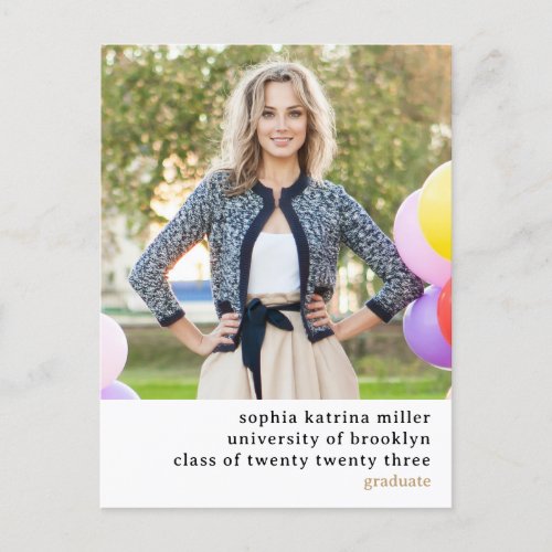 Simple Typography 2 Photo Graduation Announcement