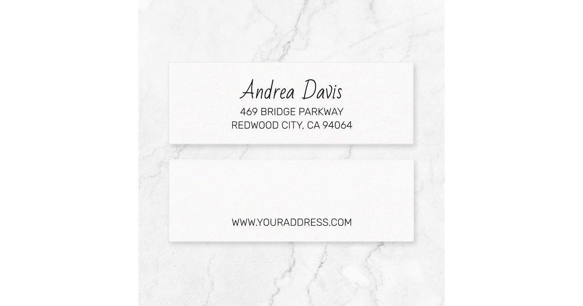 Simple Typography Address 02. Script Font . Mini Business Card | Zazzle