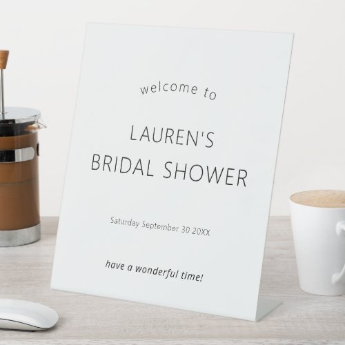 Simple Typography Any Color Welcome Bridal Shower Pedestal Sign