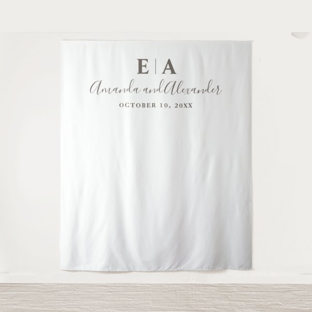 Simple typography backdrop. Wedding background Tapestry (Front)