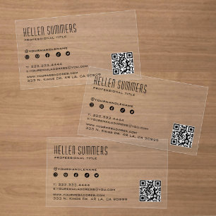 Simple Typography Based Modern Design Clear Business Cards