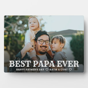 Simple Typography Best Papa Ever Father's Day Gift Plaque