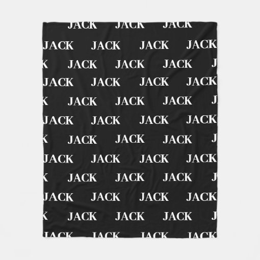 Simple Typography Black White Custom Name Blanket Zazzle