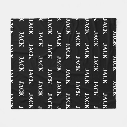 Simple Typography Black White Custom Name Blanket Zazzle