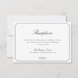 Simple typography black & white reception card