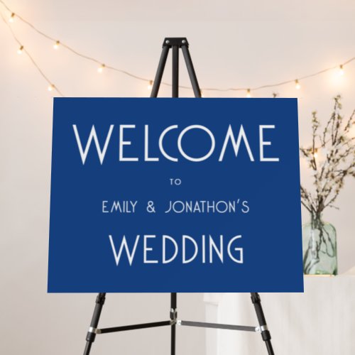Simple Typography Blue Welcome to Wedding Foam Board