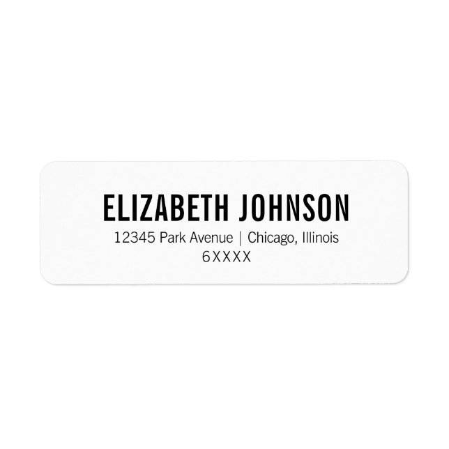 Simple Typography Bridal Address Label (Front)