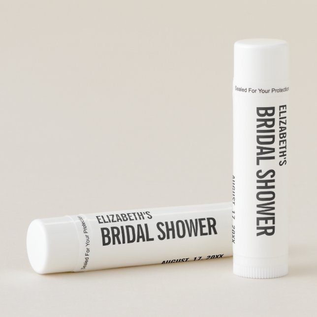 Simple Typography Bridal Shower  Lip Balm (Front)