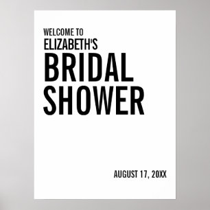 Simple Typography Bridal Shower Welcome Poster