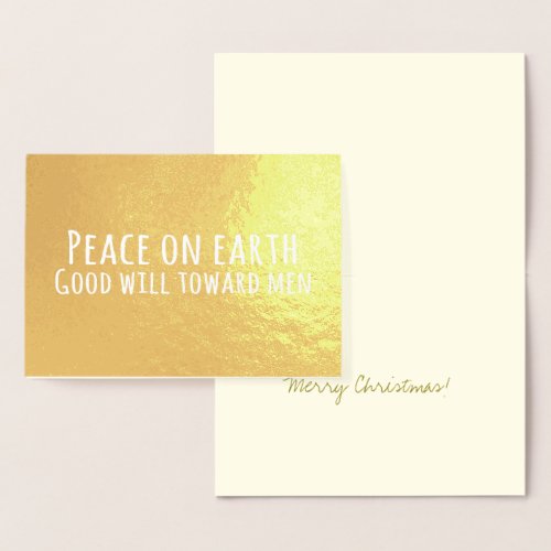 Simple Typography Christmas Carol Lyrics Foil Card