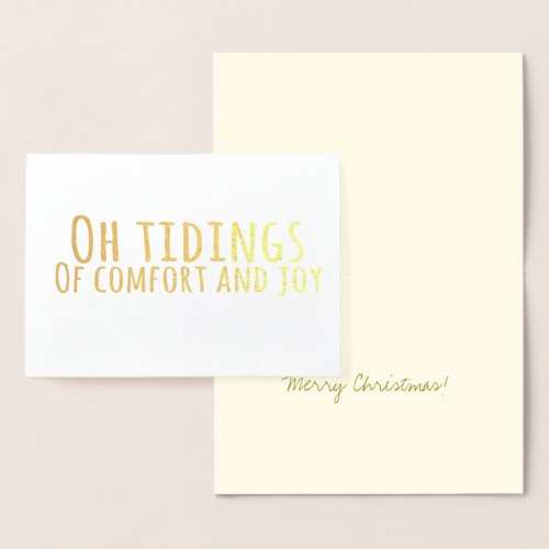 Simple Typography Christmas Carol Lyrics Foil Card