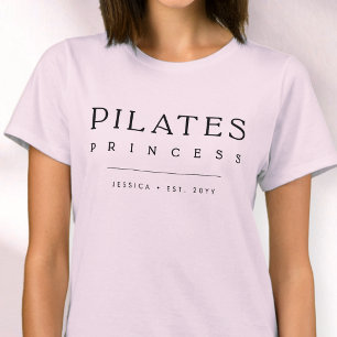 Simple Typography Custom Pink Pilates Princess T-Shirt