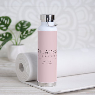 Simple Typography Custom Pink Pilates Princess Water Bottle