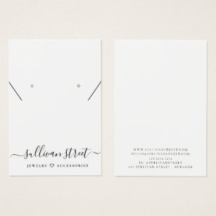 Simple Typography Earrings Necklace Display Card