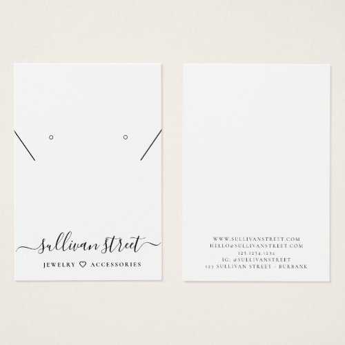 Simple Typography Earrings Necklace Display Card